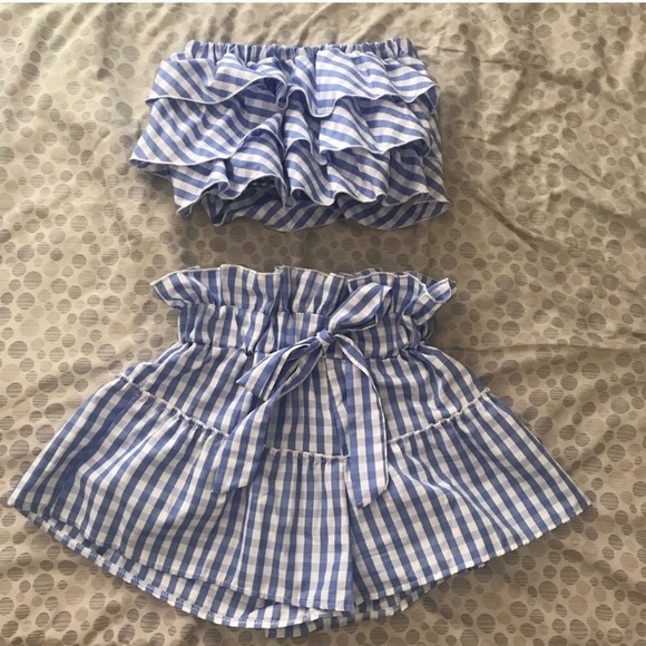 Blue Gingham Two Piece Set - Picture 4 of 4